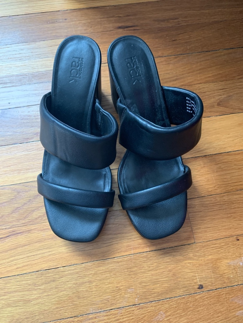 Nordstrom Black Double-Strap Slide Mules